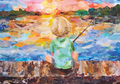 Griffin's Sunset 5x7 Greeting Card
