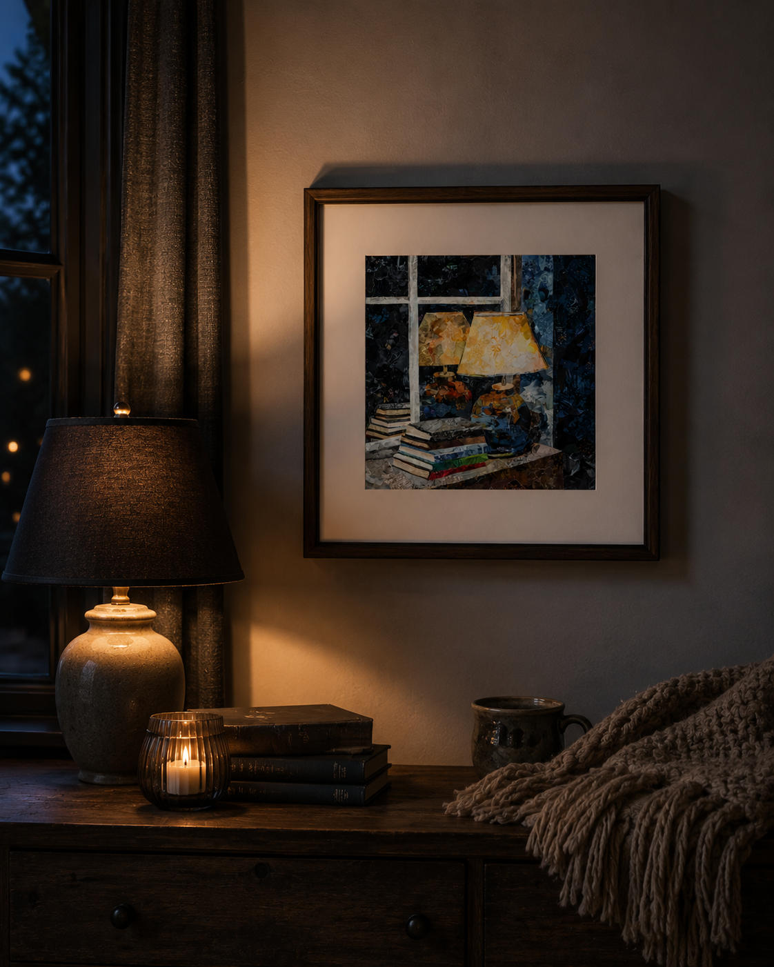 Midnight Between The Pages 12x12 Print