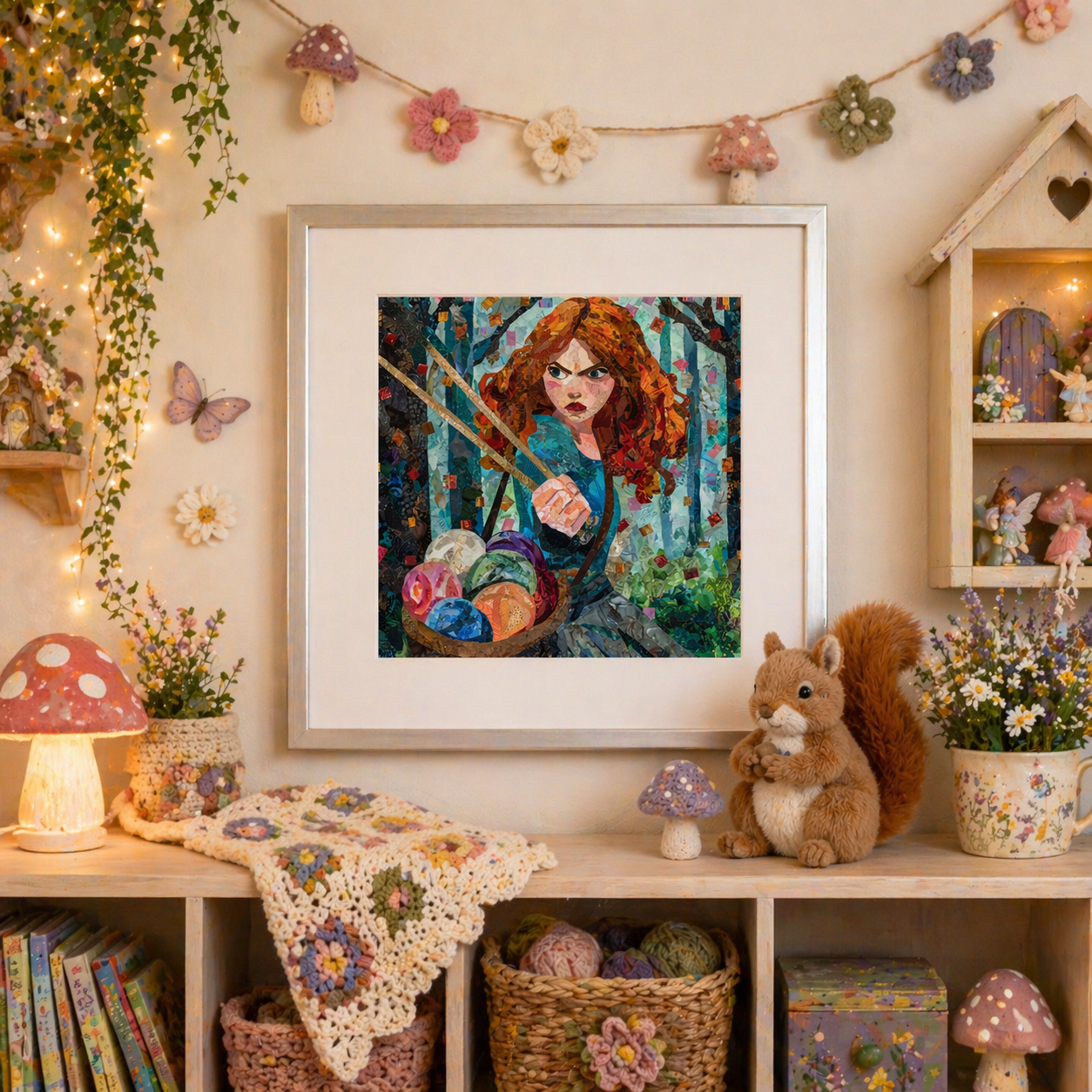 Cottage Core Army Series "Rowan" 12x12 PRINT
